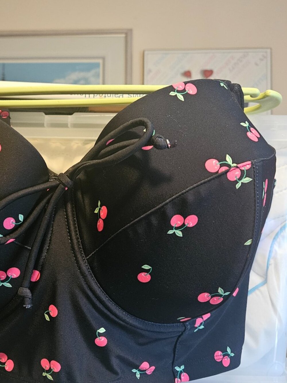 Cherry print swim Smart &Sexy swim bra 44 D
